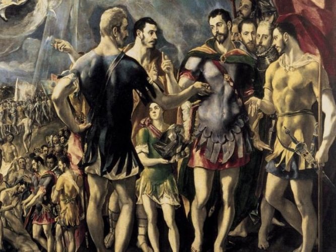 ส่วนของภาพวาด "ความทุกข์ทรมานของชาวเซนต์มอริเชียส" ศิลปิน El Greco